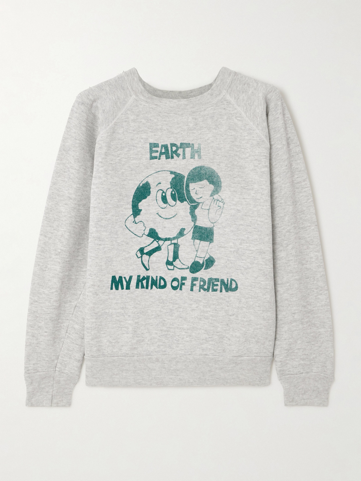 Re/done Printed Cotton-blend Jersey Sweatshirt In Gray