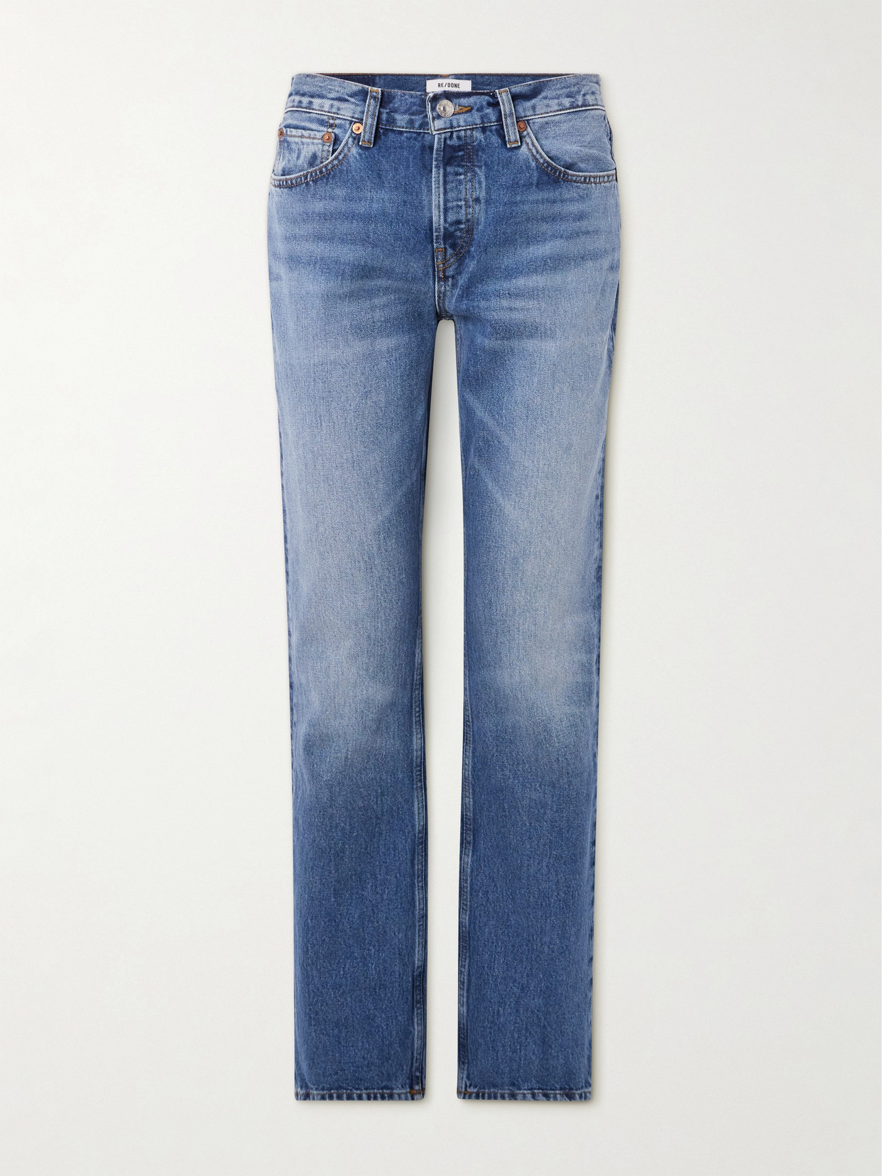 RE/DONE - + Net Sustain Easy Mid-rise Straight-leg Organic Jeans - Blue