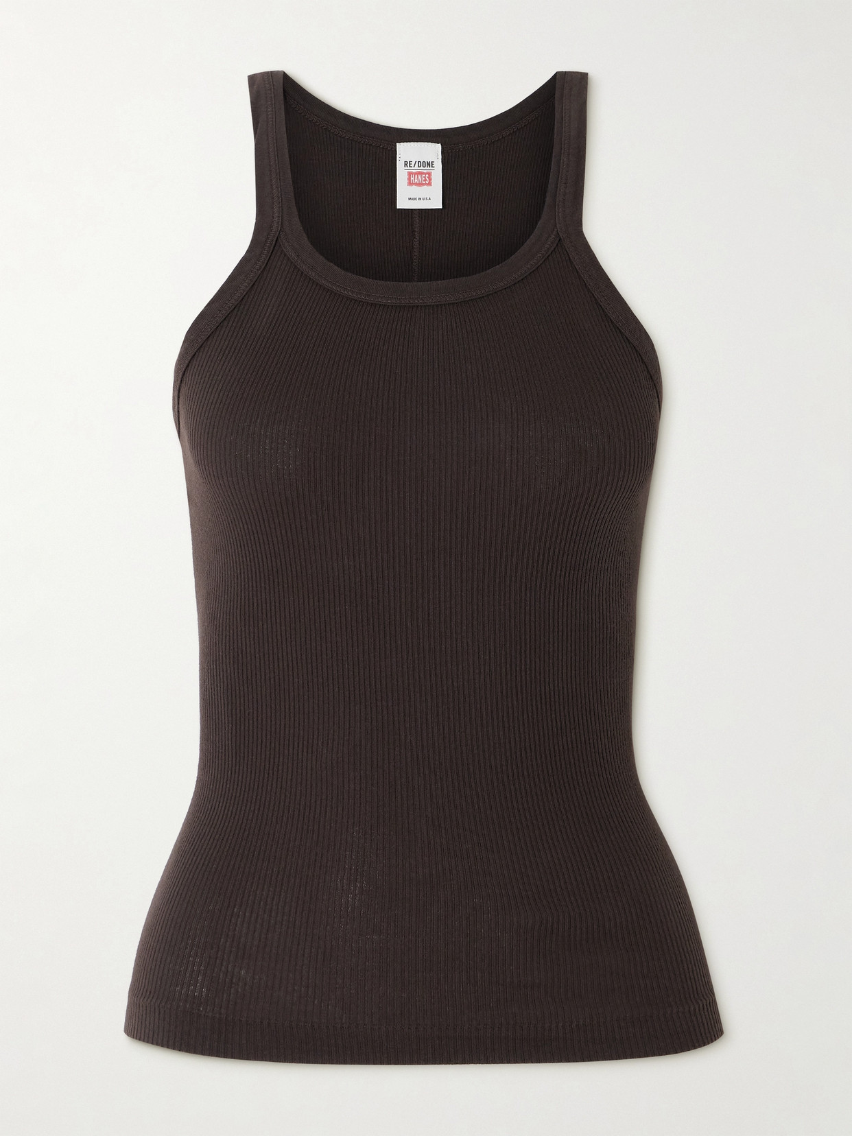 RE/DONE - Ribbed Cotton-jersey Tank - Brown