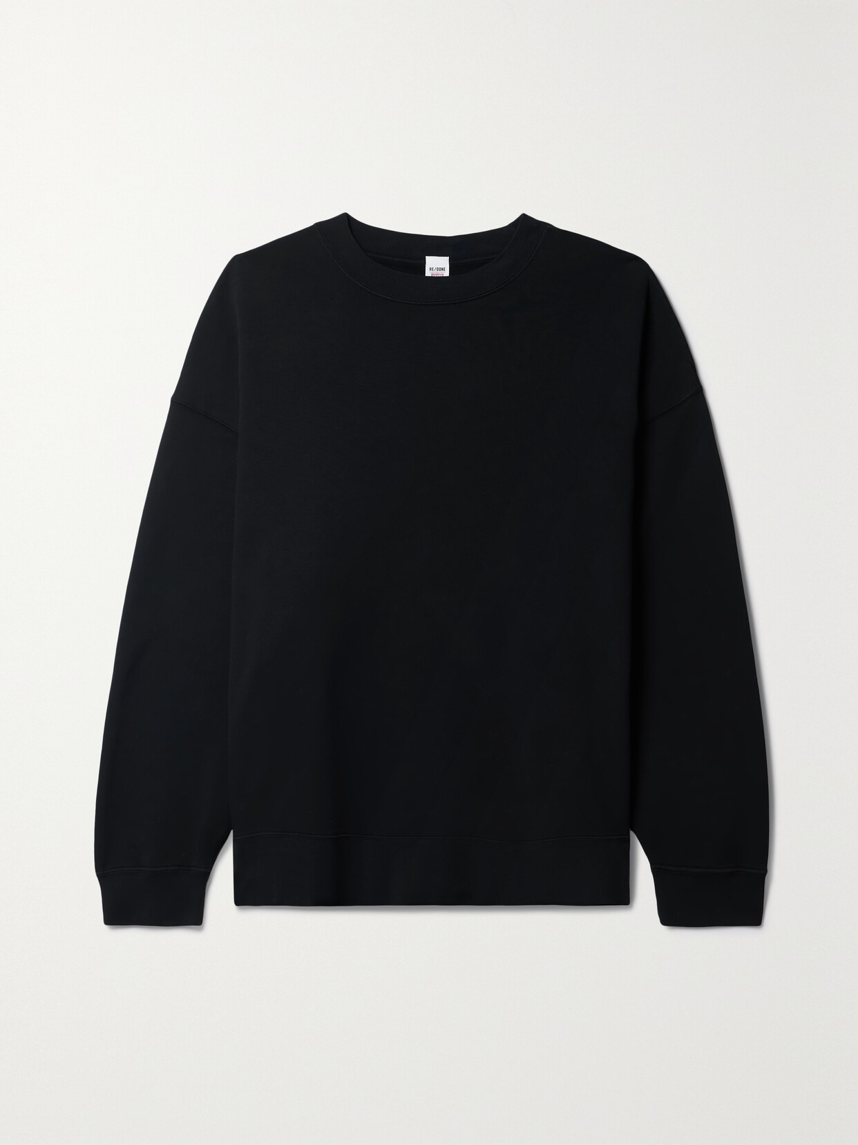 Re/done + Hanes Oversized Cotton-jersey Sweatshirt In Black