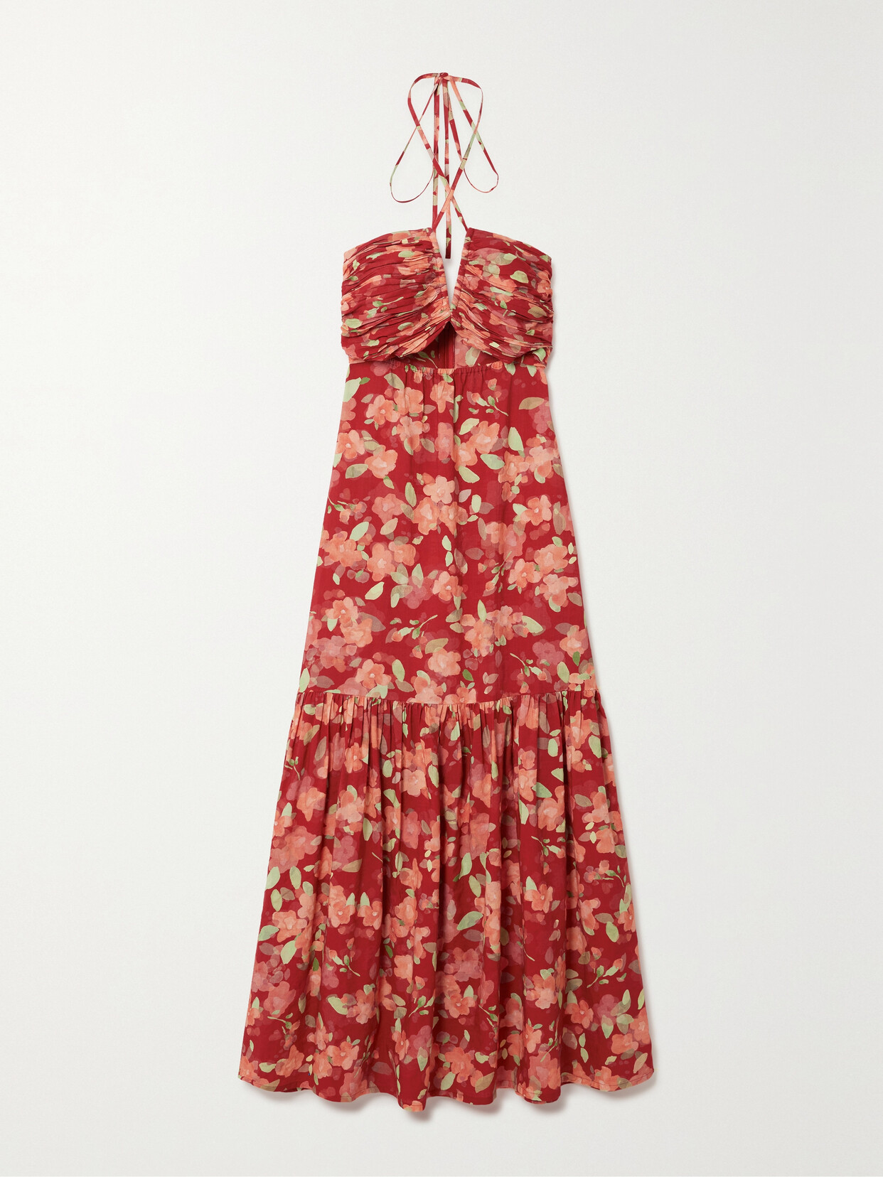 Peony + Net Sustain Reminisce Floral-print Organic Cotton And Ecovero™-blend Maxi Dress In Pink