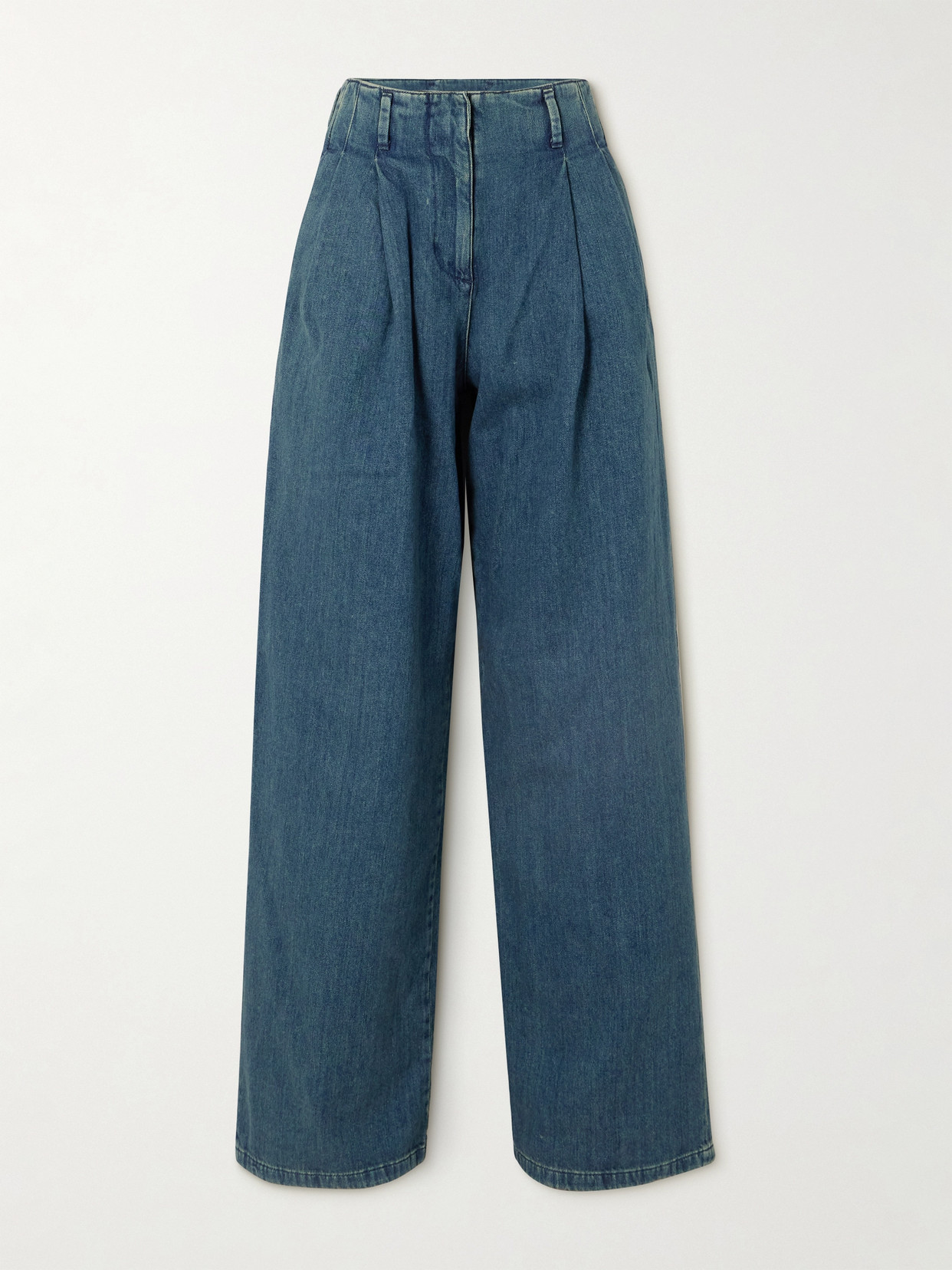 Pleated High-Rise Wide- Leg