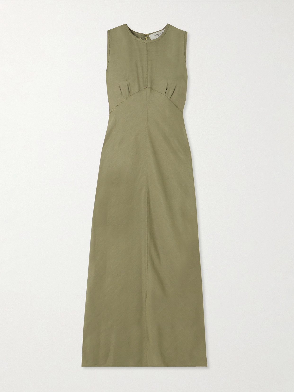 Golden Goose Journey Embellished Twill Midi Dress In Green