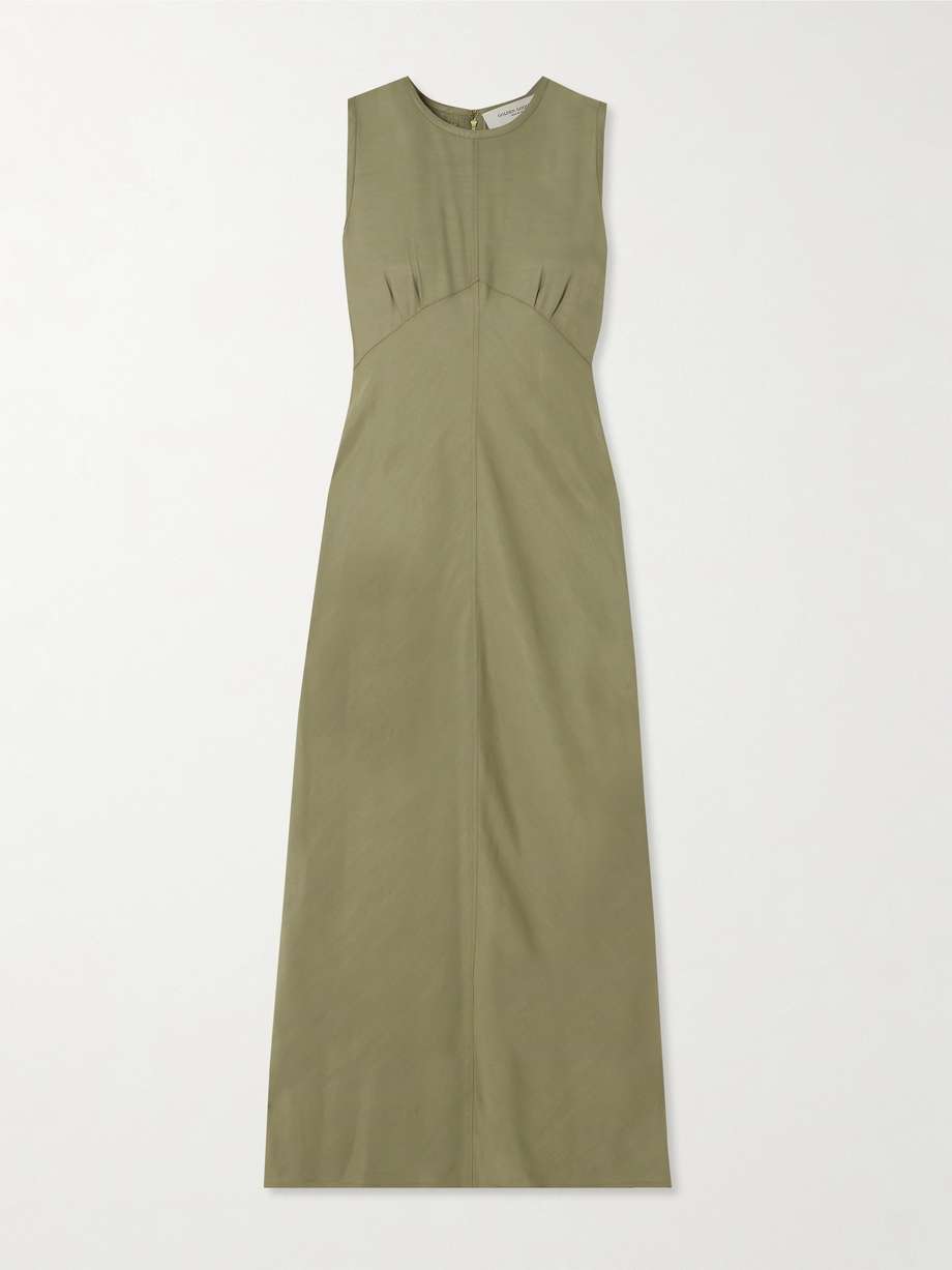 journey embellished twill midi dress