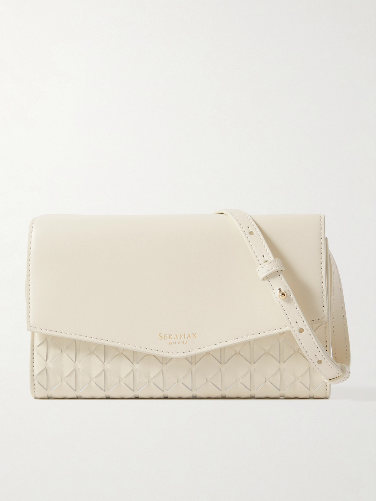 Serapian - Woven Leather Clutch - Off-white