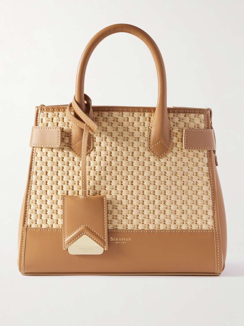 Serapian Meliné Raffia And Leather Shoulder Bag