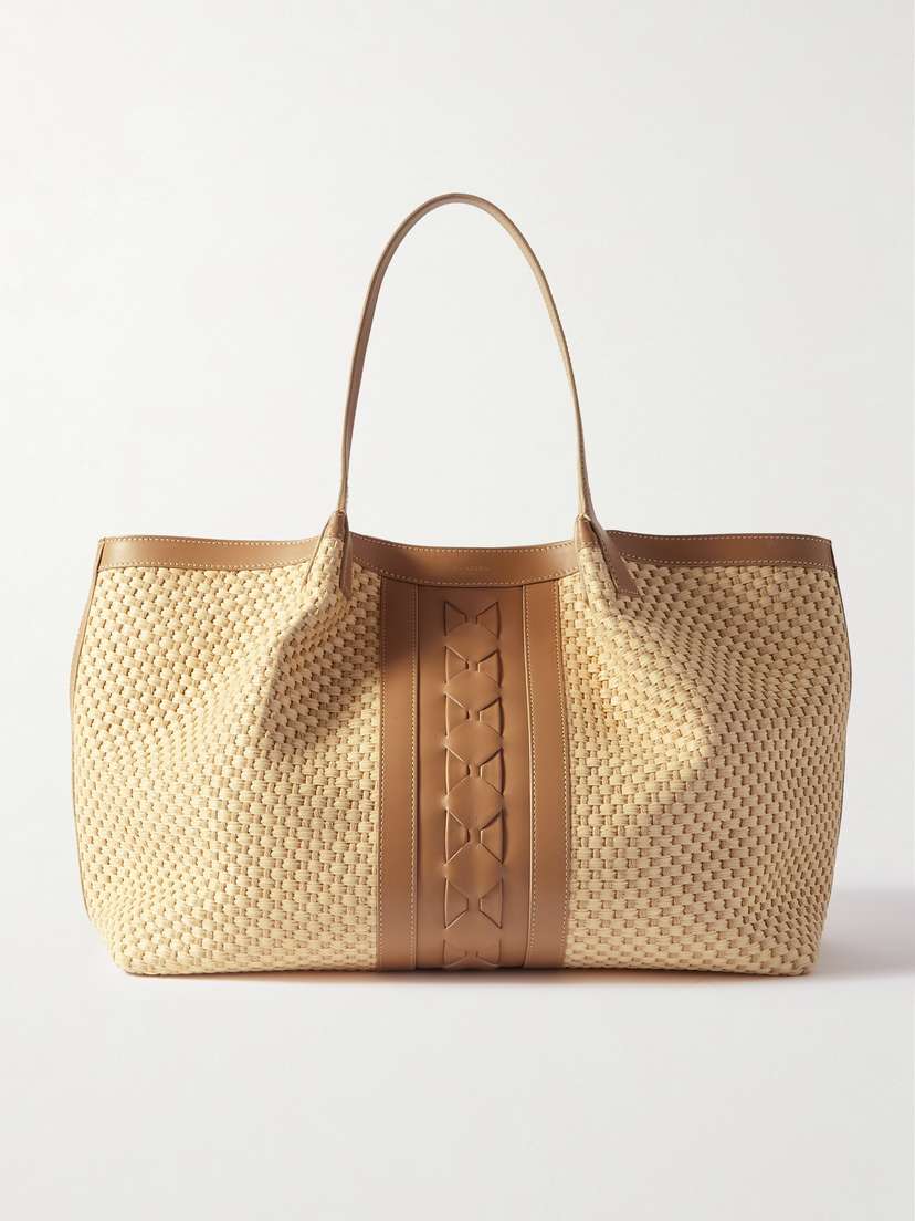 Serapian Secret Raffia And Leather Tote -  - One size