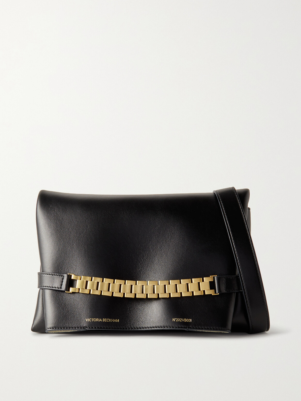 Victoria Beckham Chain-embellished Leather Clutch In Black