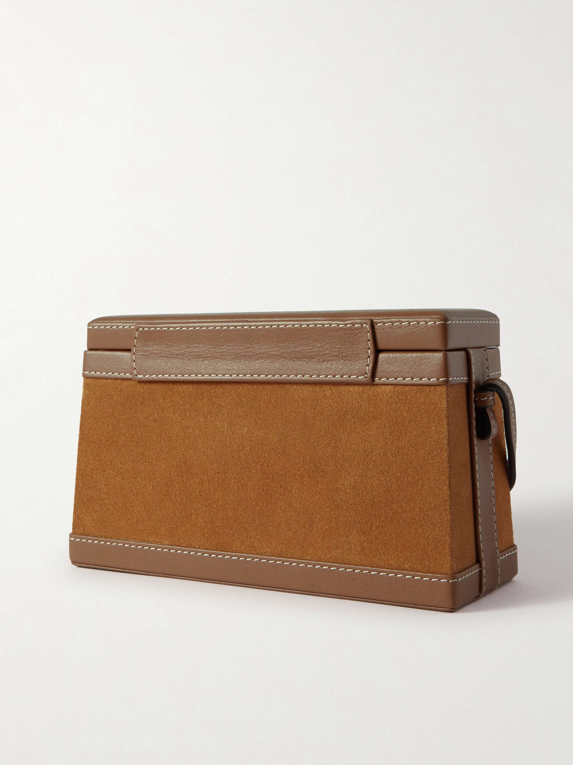 HUNTING SEASON The Trunk leathertrimmed suede shoulder bag NETAPORTER