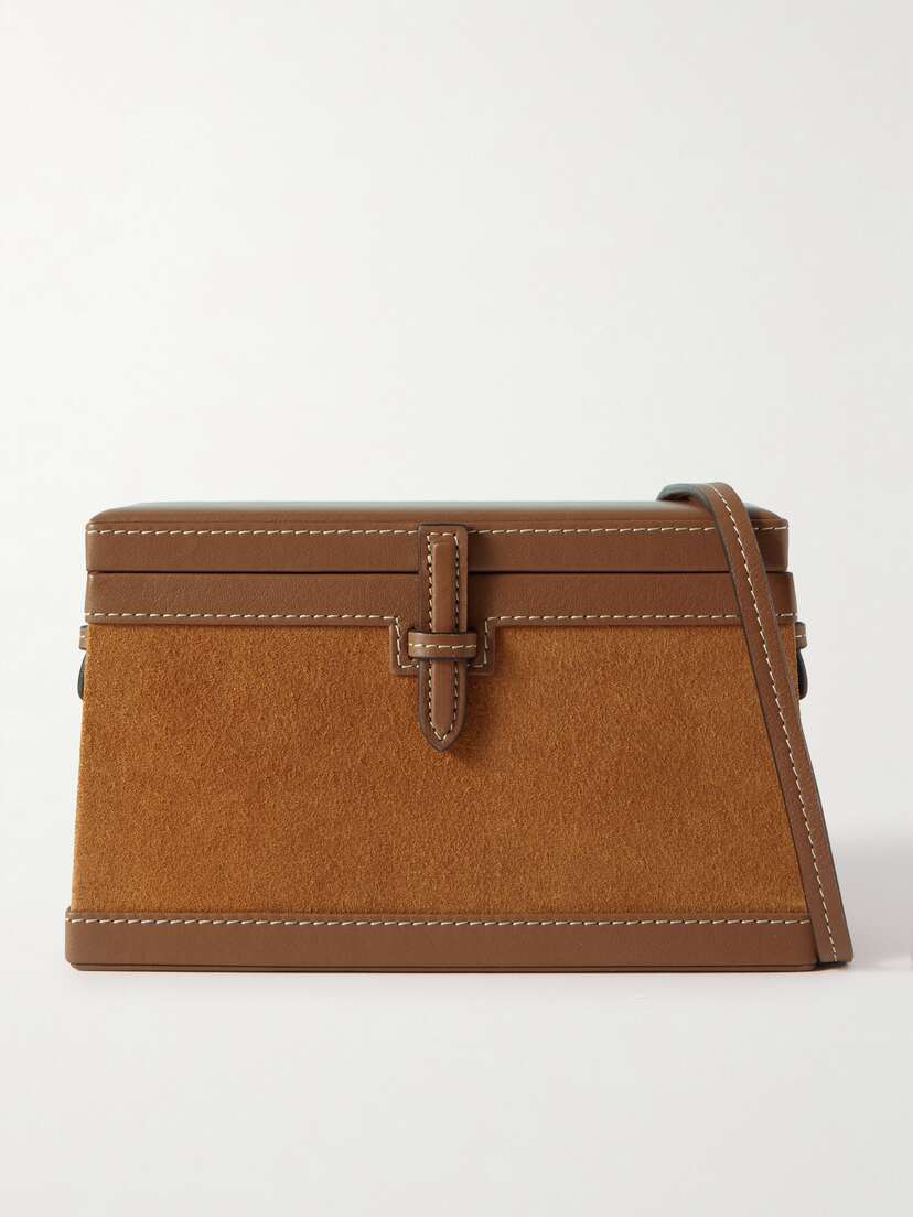 Hunting Season The Trunk Leather-trimmed Suede Shoulder Bag