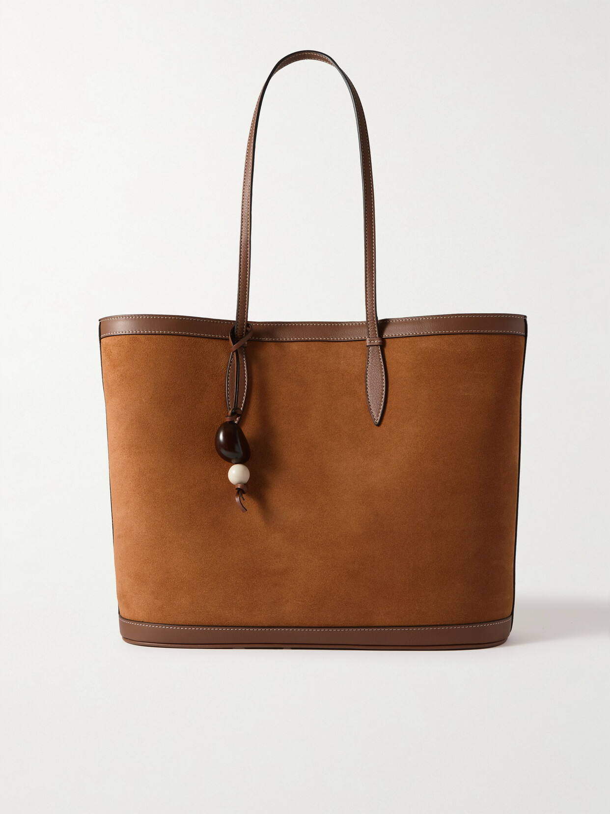 Hunting Season Embellished Leather-trimmed Suede Tote In Brown