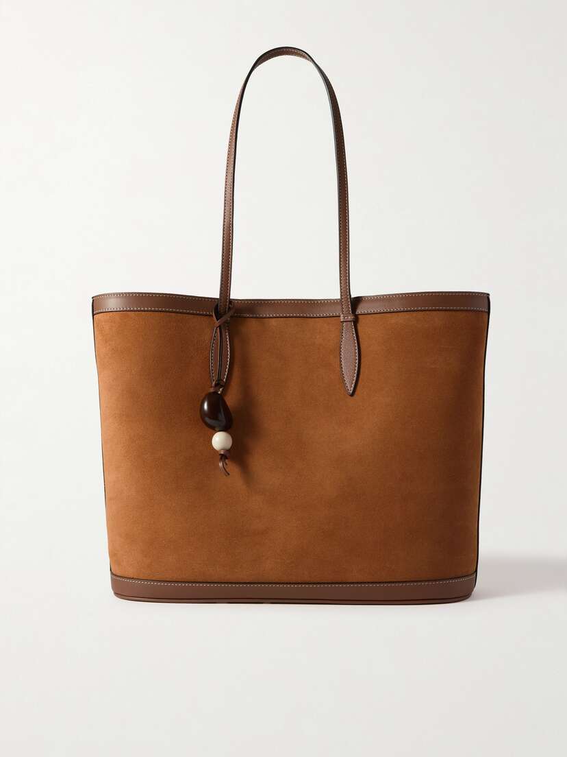Hunting Season Embellished Leather-trimmed Suede Tote