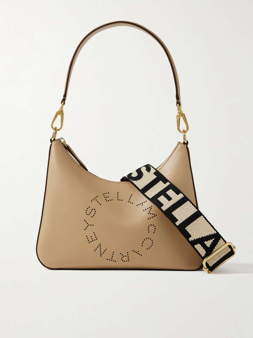 Stella McCartney Logo-perforated Vegetarian Leather Shoulder Bag