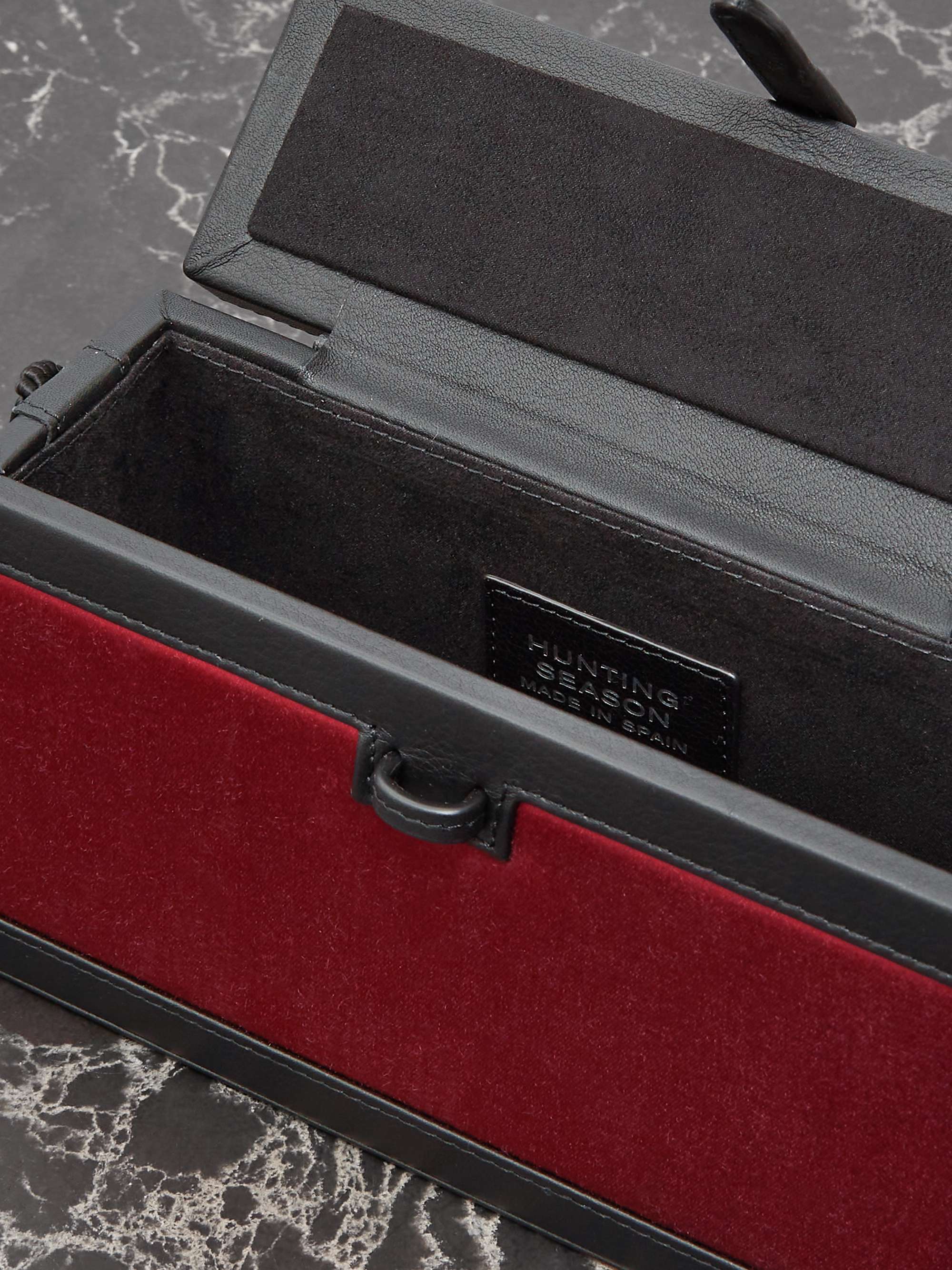 HUNTING SEASON The Trunk tasseled leathertrimmed satin shoulder bag