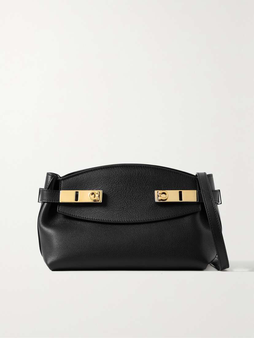 Ferragamo Hug Small Embellished Textured-leather Shoulder Bag