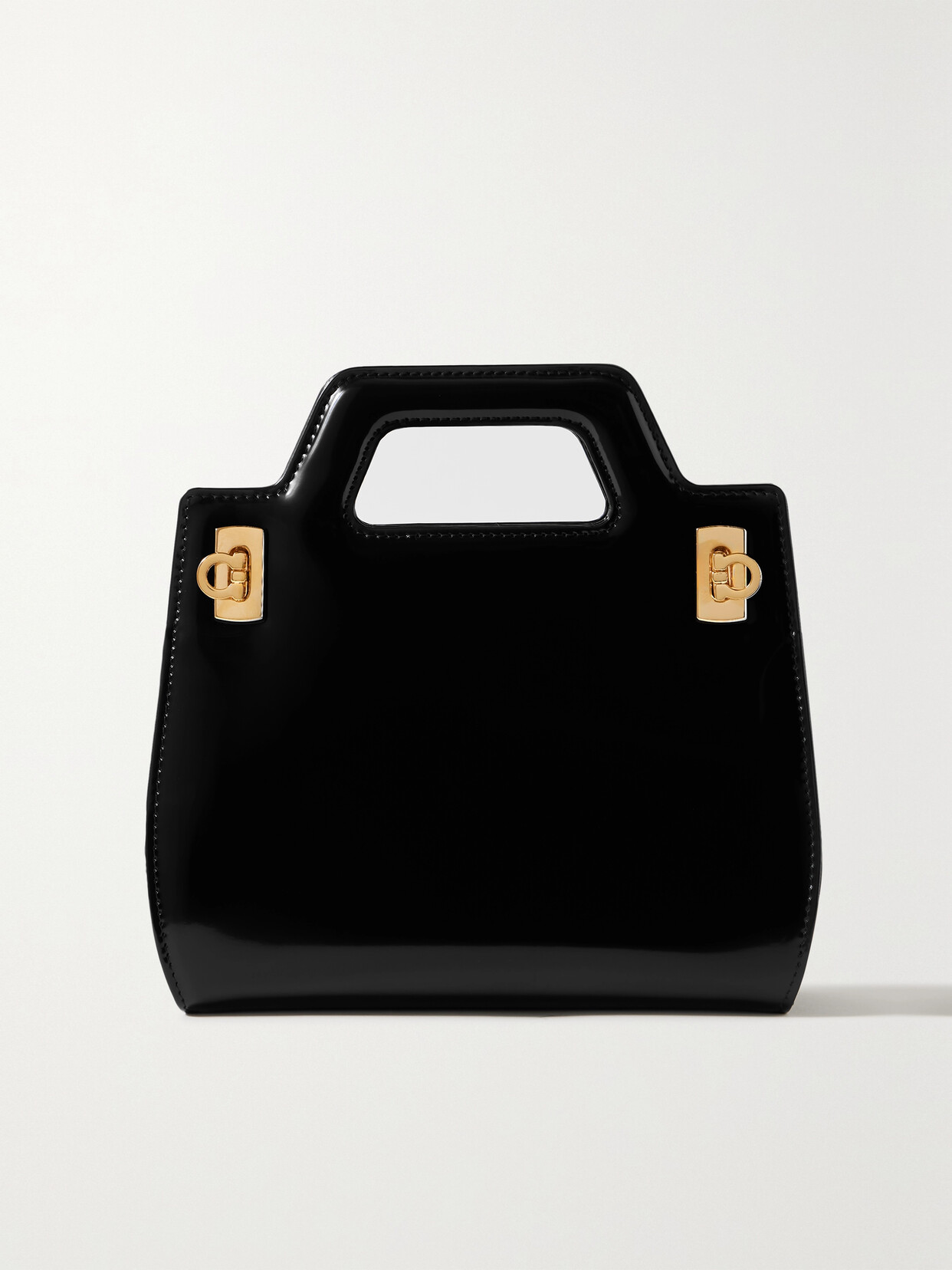 Ferragamo Wanda Mini Embellished Patent-leather Tote