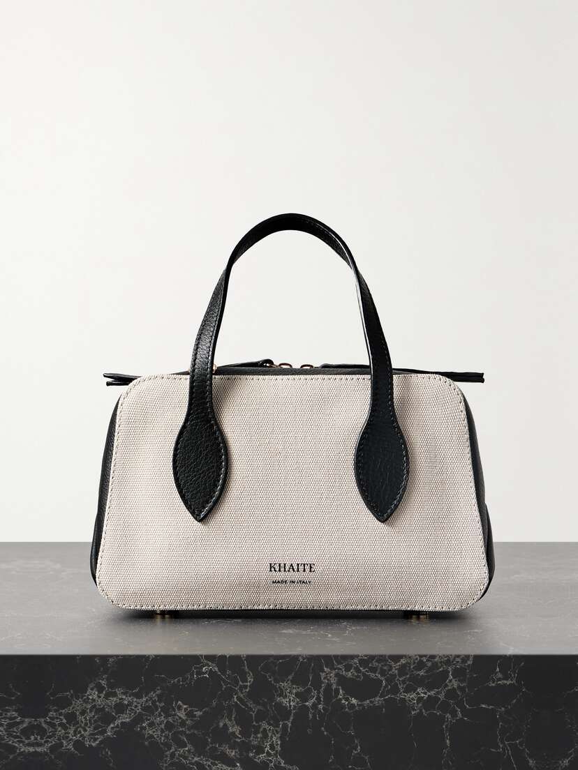 Khaite Maeve Small Textured-leather And Canvas Tote