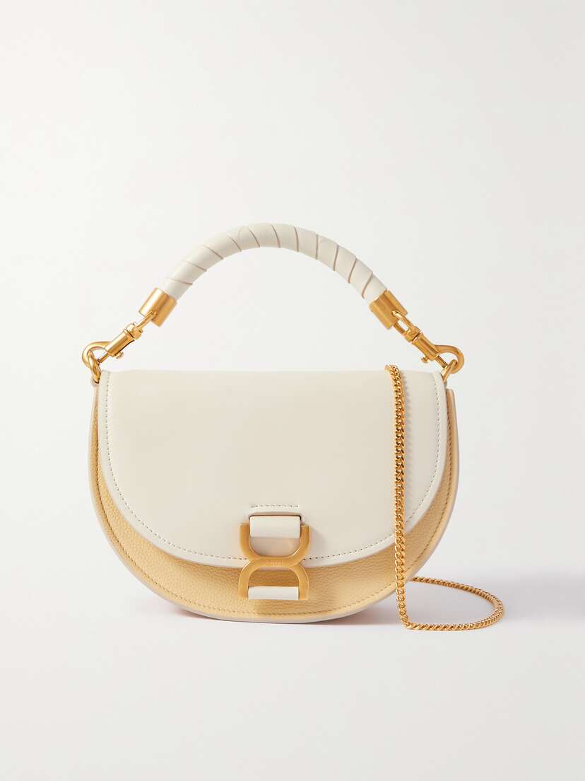 Chloé Marcie Mini Suede-trimmed Leather Shoulder Bag