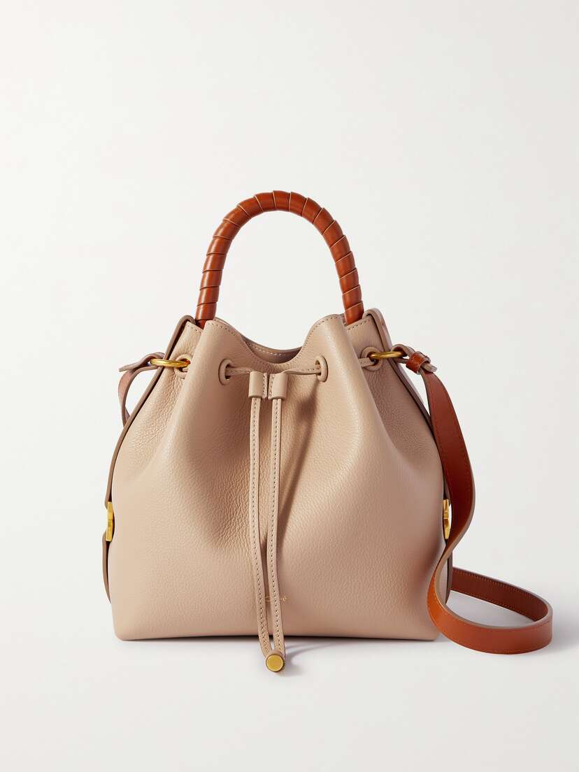 Chloé + Net Sustain Marcie Textured-leather Shoulder Bag