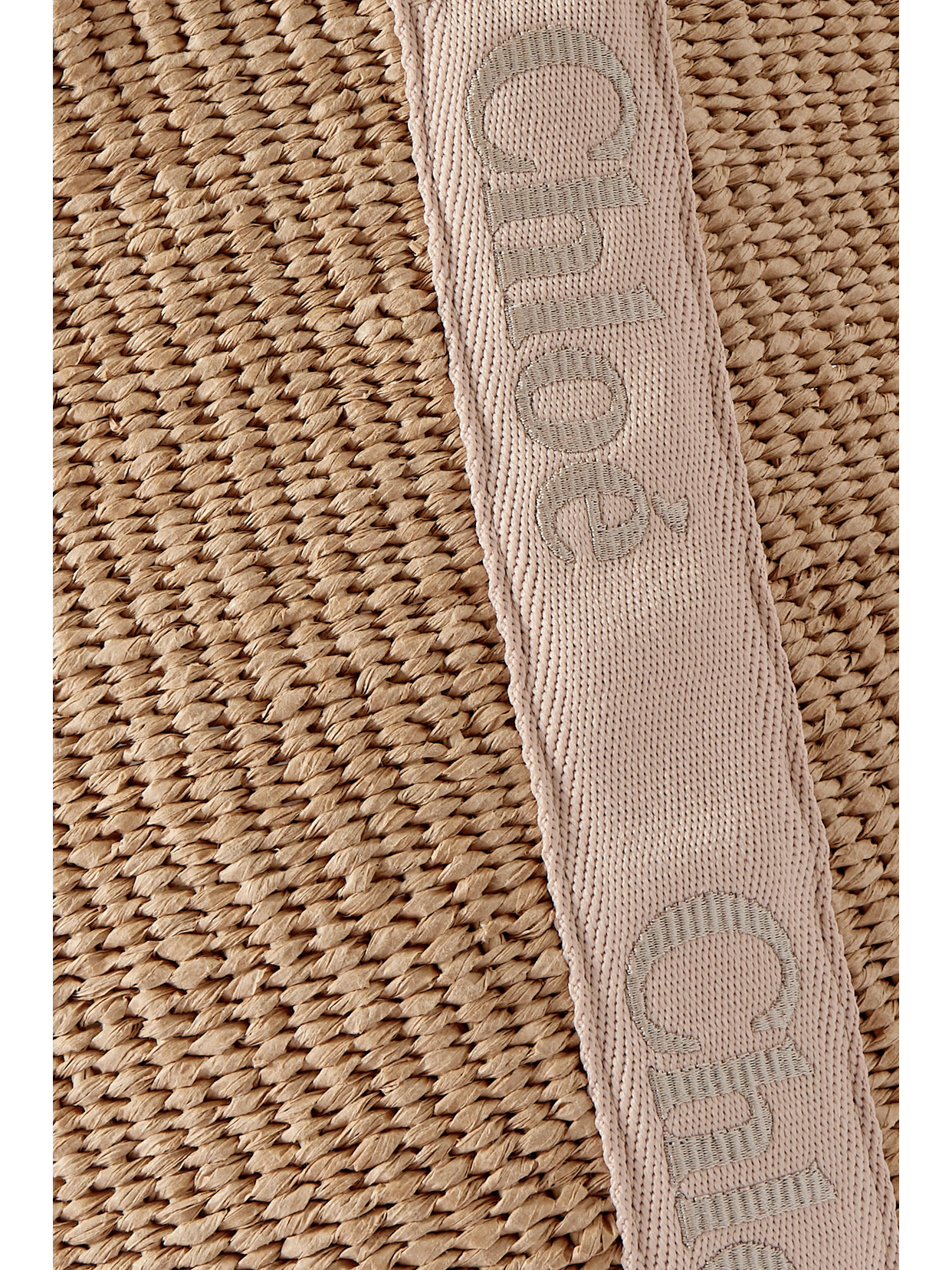 Chloé Woody Large Leather-trimmed Raffia Tote In Neutrals
