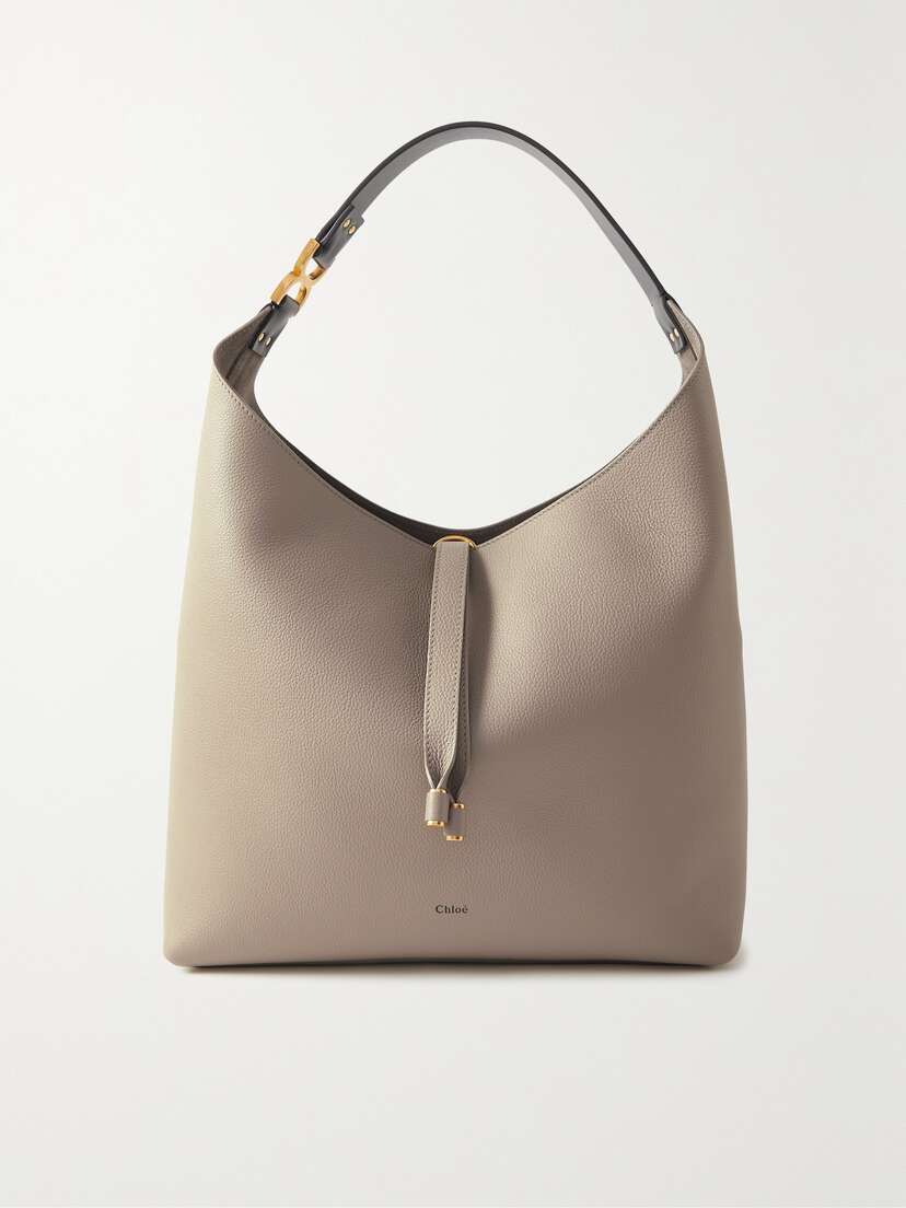 Chloé + Net Sustain Marcie Two-tone Textured-leather Shoulder Bag