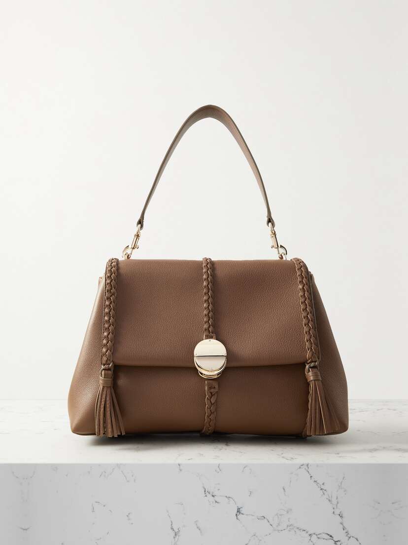 Chloé + Net Sustain Penelope Medium Braided Textured-leather Shoulder Bag