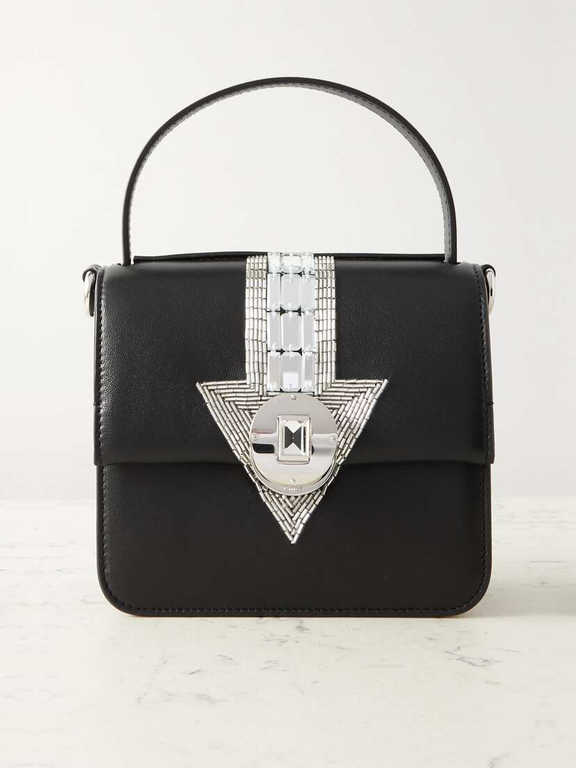 Chloé + Net Sustain Penelope Small Crystal-embellished Leather Tote