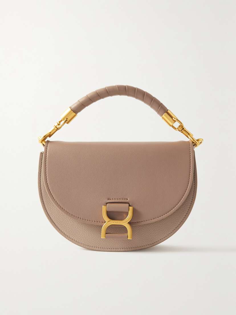 Chloé Marcie Mini Suede-trimmed Leather Shoulder Bag