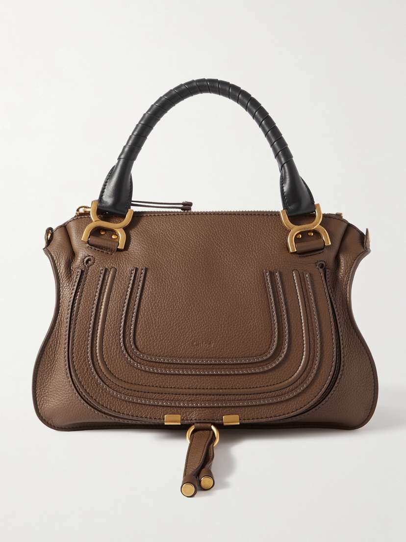 Chloé + Net Sustain Marcie Textured-leather Shoulder Bag