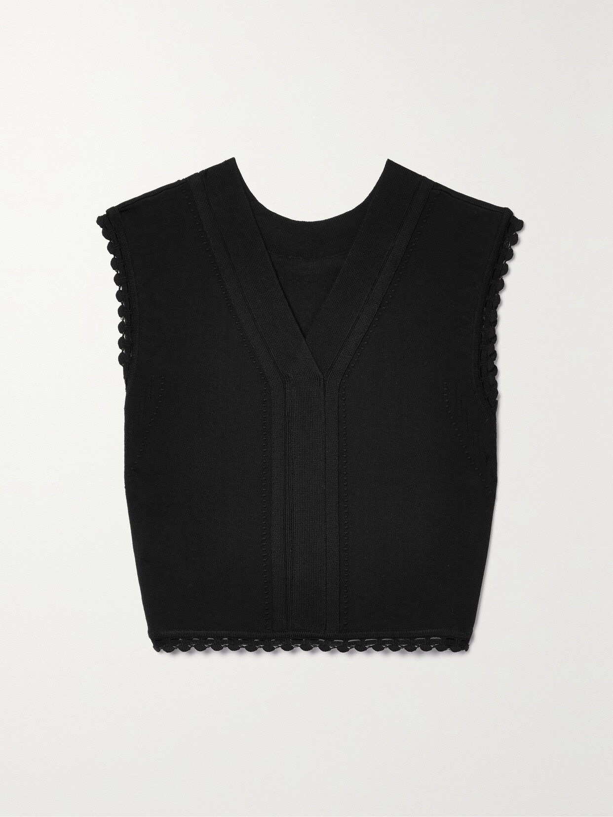 Victoria Beckham Cropped Stretch-knit Tank In Black