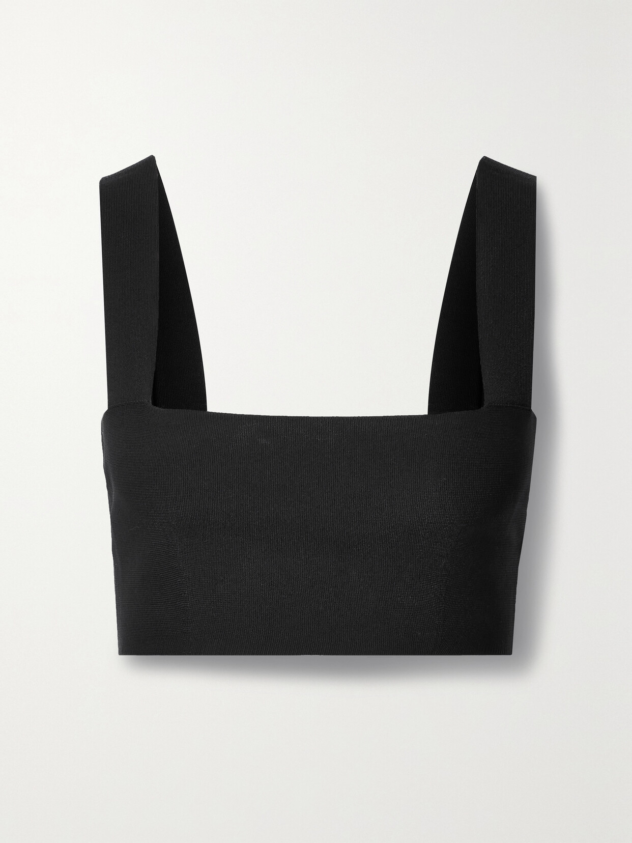 Victoria Beckham Vb Body Cropped Stretch-knit Top - Black