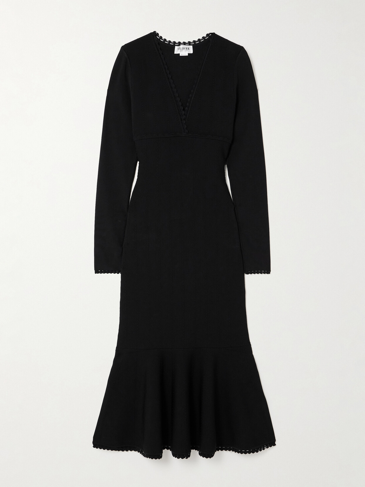 Victoria Beckham Knitted Midi Dress In Black