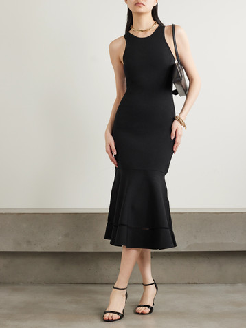 Victoria Beckham VB Body ruffled stretch-knit midi dress