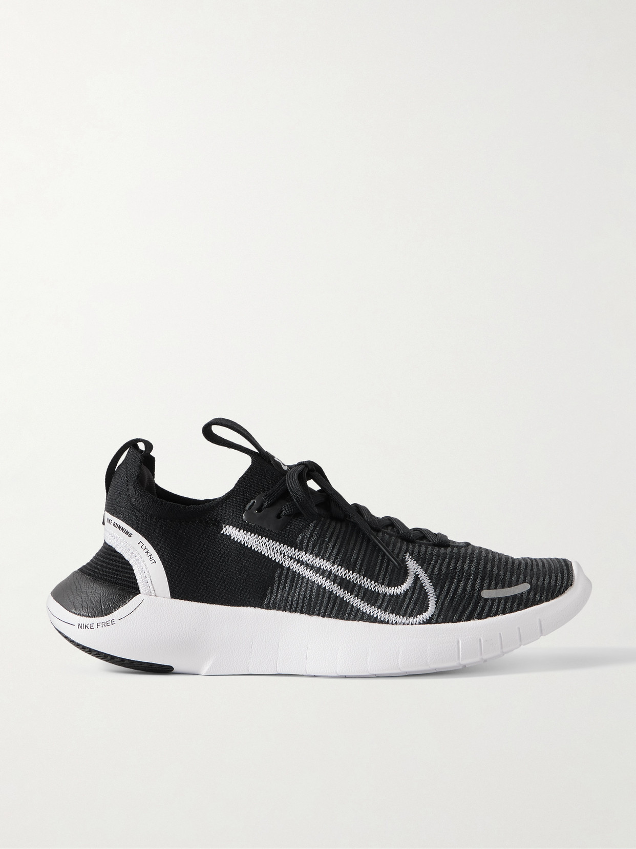 Shop Nike Free Run Next Nature Embroidered Flyknit Sneakers In Black