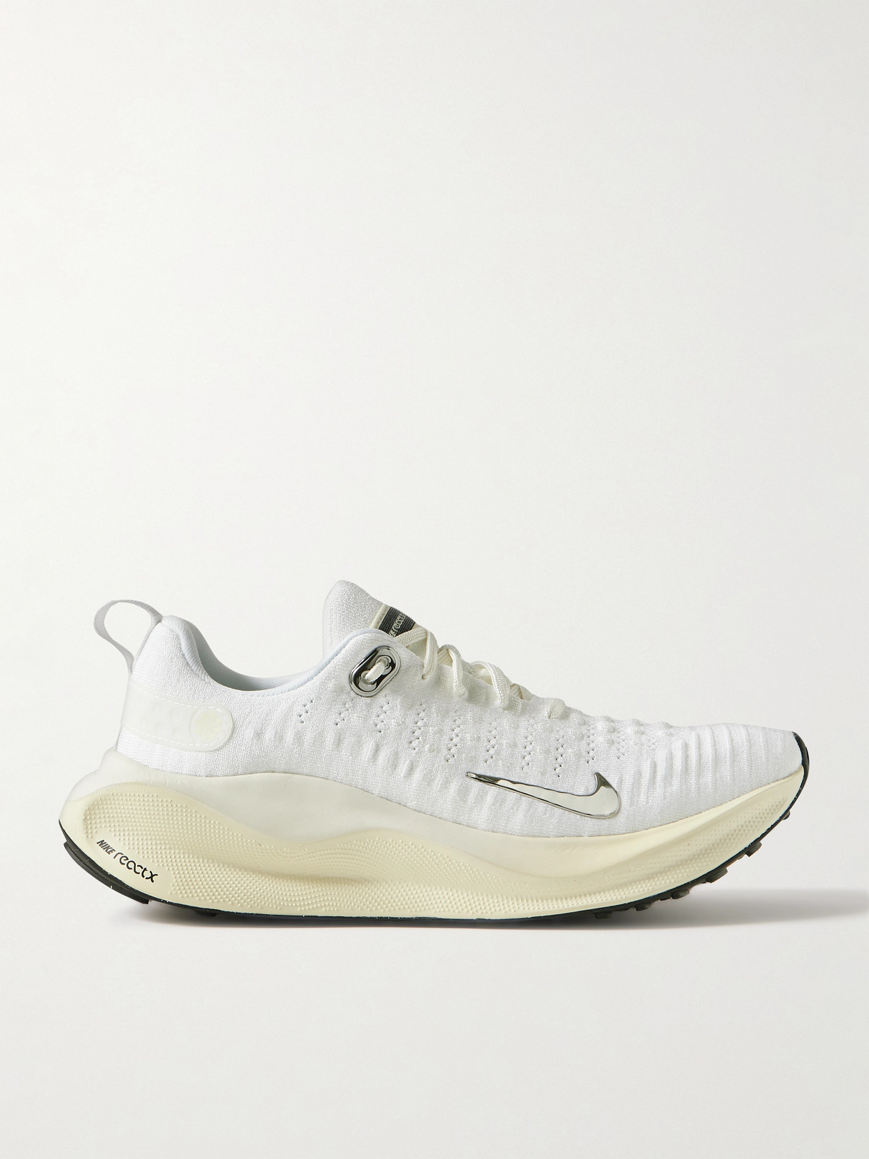 Nike React Infinityrn 4 Rubber-trimmed Flyknit Sneakers In White