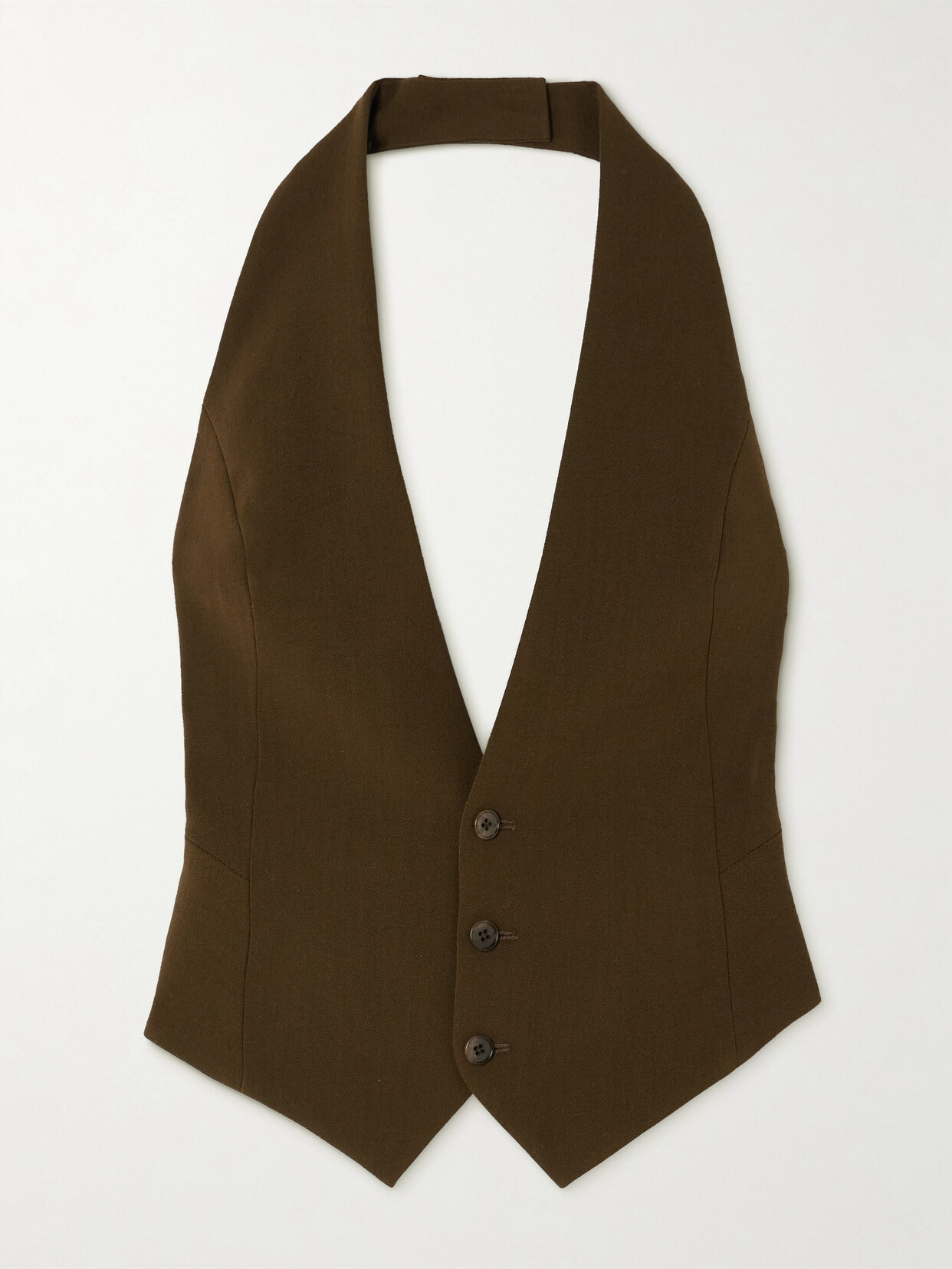 Petar Petrov Privilege Grain De Poudre Wool-blend Waistcoat In Brown