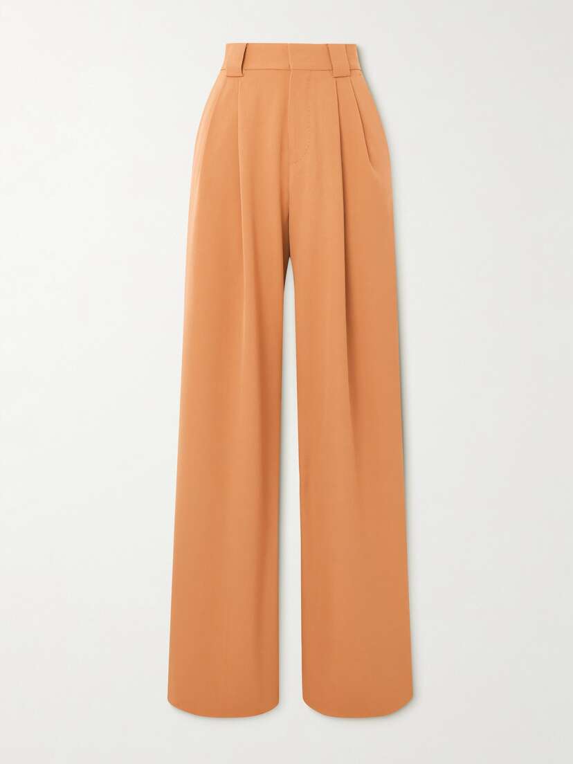 Petar Petrov Pleated Stretch-wool Wide-leg Trousers
