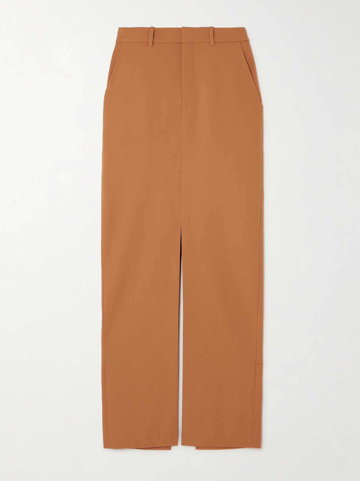 Petar Petrov Privilege Grain De Poudre Wool-blend Maxi Skirt - Orange