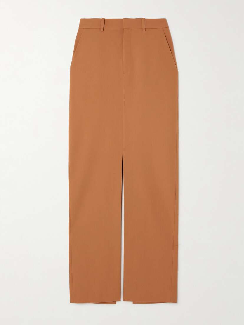Petar Petrov Privilege Grain De Poudre Wool-blend Maxi Skirt