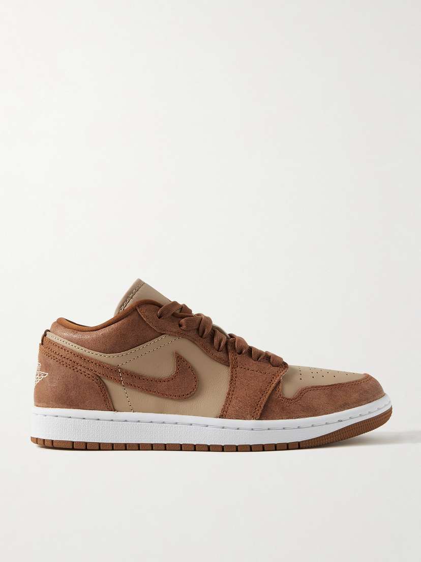Nike Air Jordan 1 Low Leather And Suede Sneakers