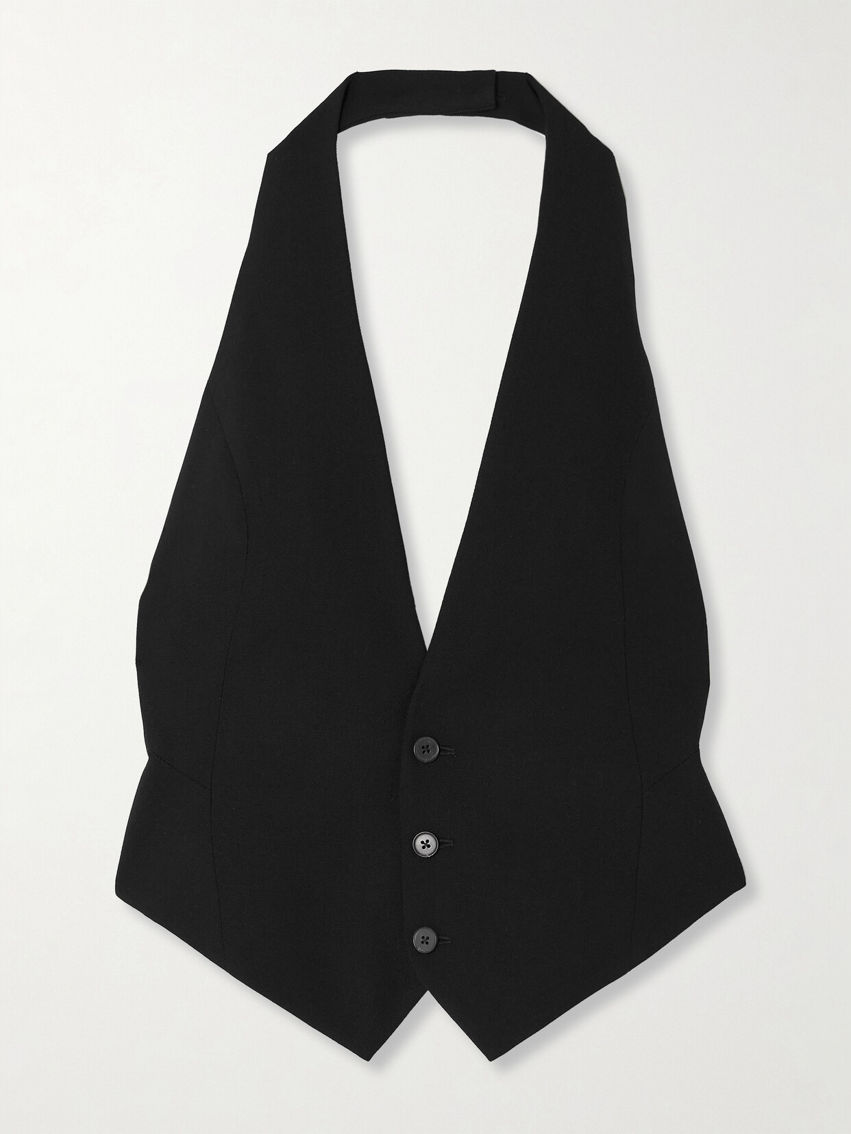 Petar Petrov Evidence Wool-blend Twill Halterneck Vest - Black