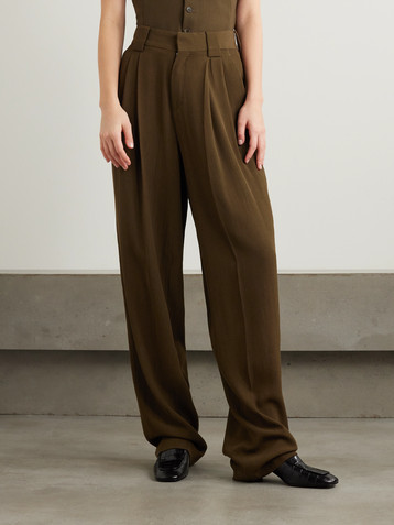 Petar Petrov Evidence pleated wool-blend twill wide-leg pants