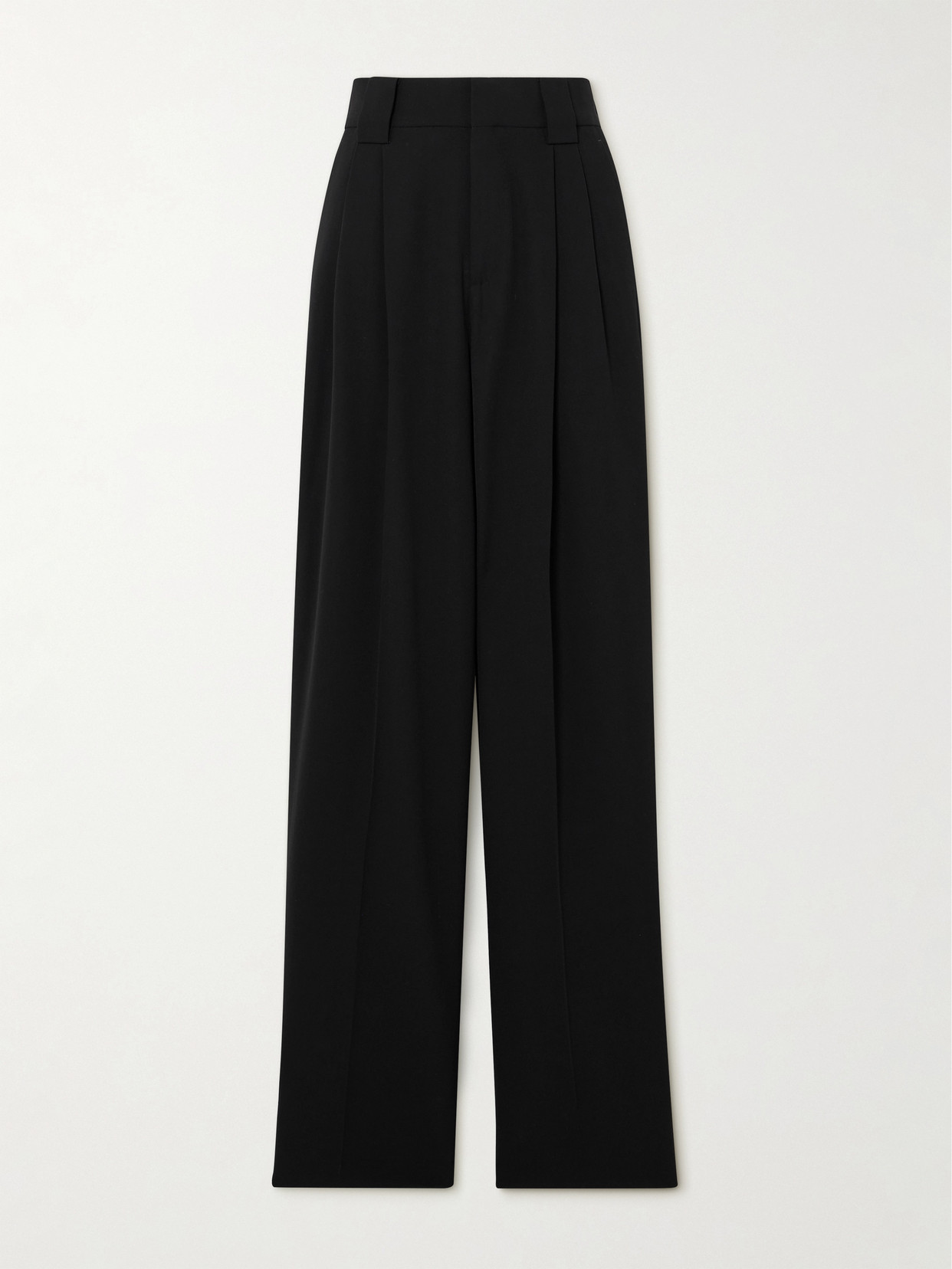 Petar Petrov - Evidence Pleated Wool-blend Twill Wide-leg Pants - Black