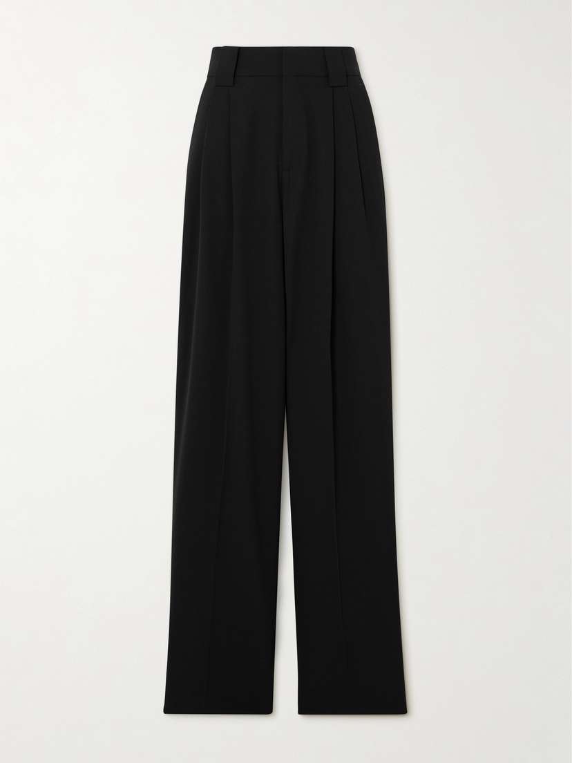 Petar Petrov Evidence Pleated Wool-blend Twill Wide-leg Pants