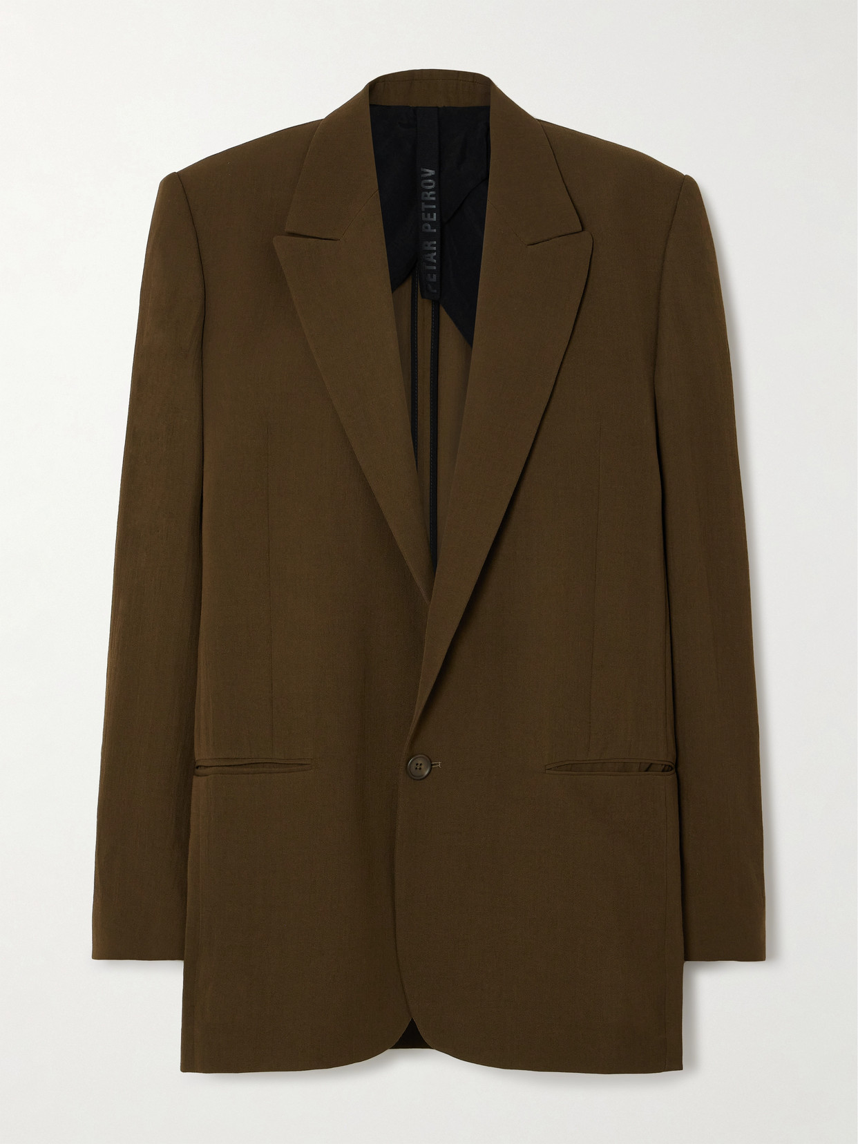 Petar Petrov Evidence Oversized Wool-blend Twill Blazer - Brown