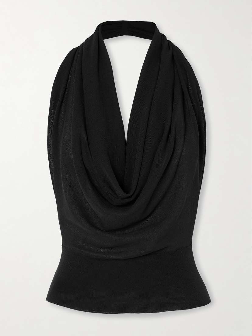 Petar Petrov Because The Night Draped Silk Halterneck Top - x large