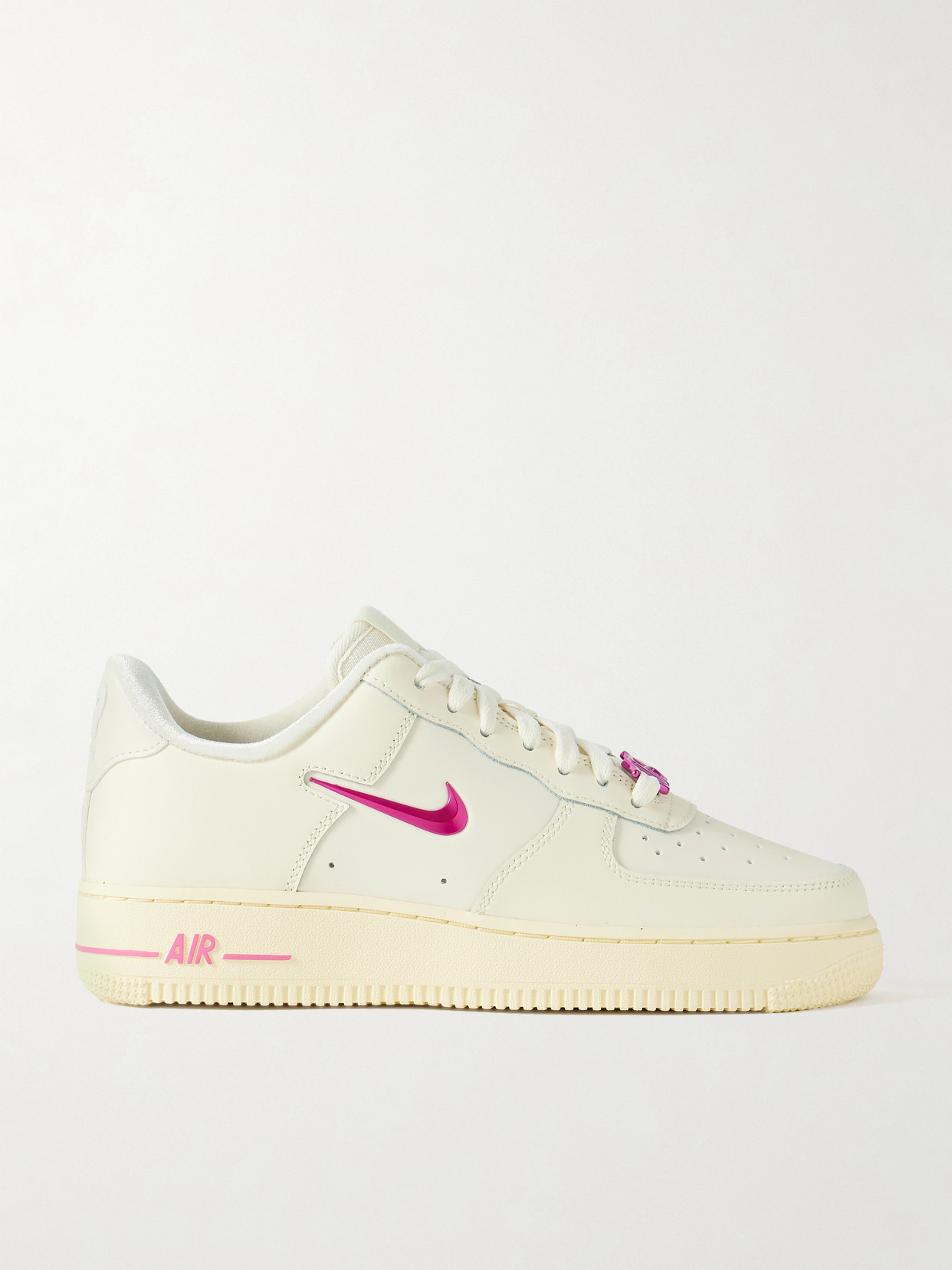 Shop Nike Air Force 1 '07 Metallic Rubber-trimmed Leather Sneakers In Off-white