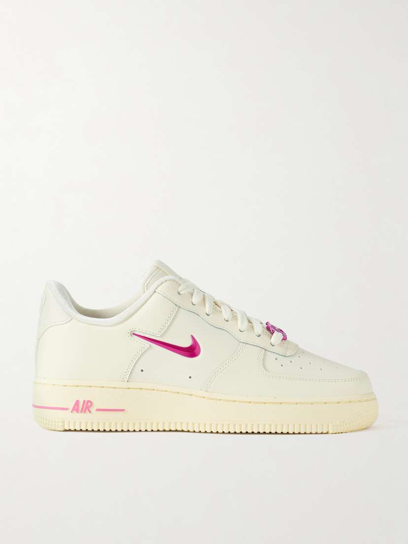 Nike Air Force 1'07 Metallic Rubber-trimmed Leather Sneakers