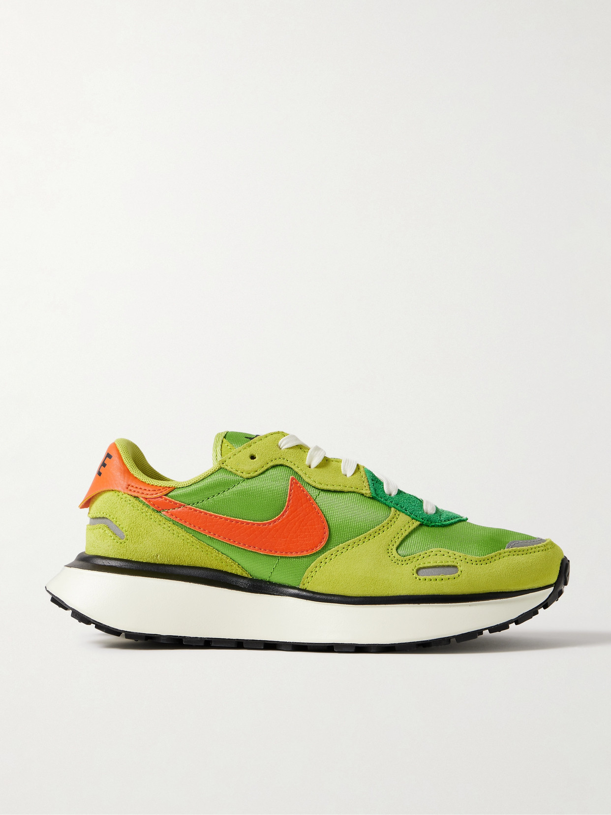 Nike Phoenix Waffle Suede And Leather-trimmed Canvas Sneakers In Green