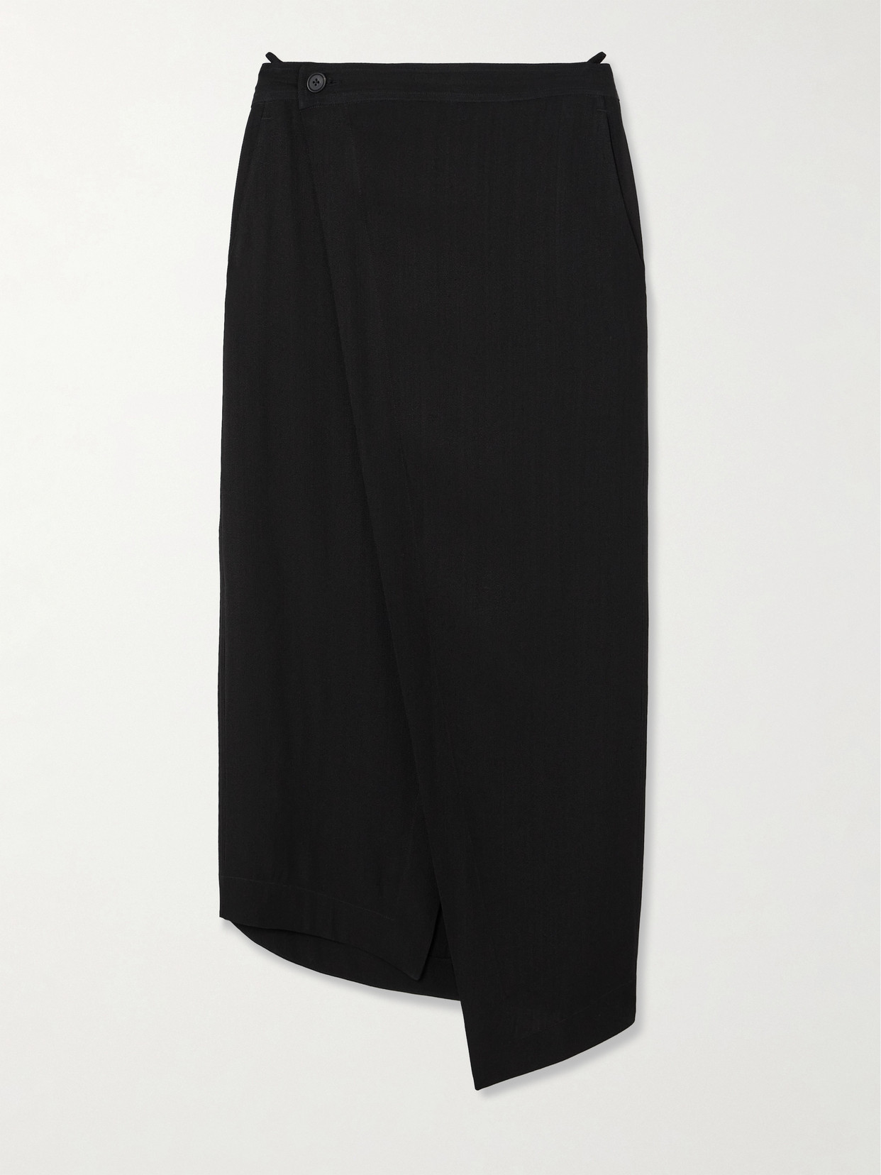 Petar Petrov Precious Asymmetric Cady Maxi Wrap Skirt - Black